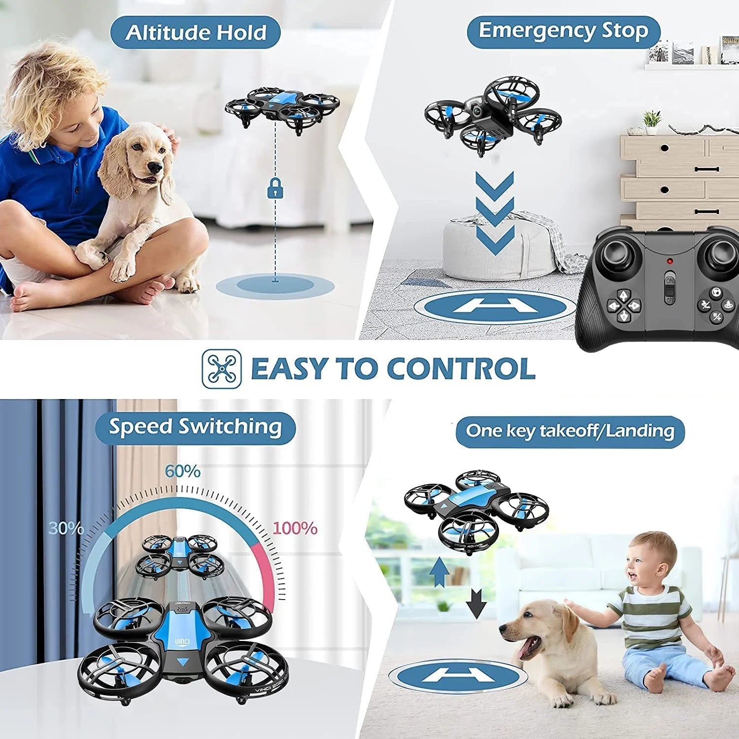 Experience the Sky: Mini Drone with 720P HD Camera - FPV Real-Time Video & 3 Modular Batteries - Perfect for All Ages!
