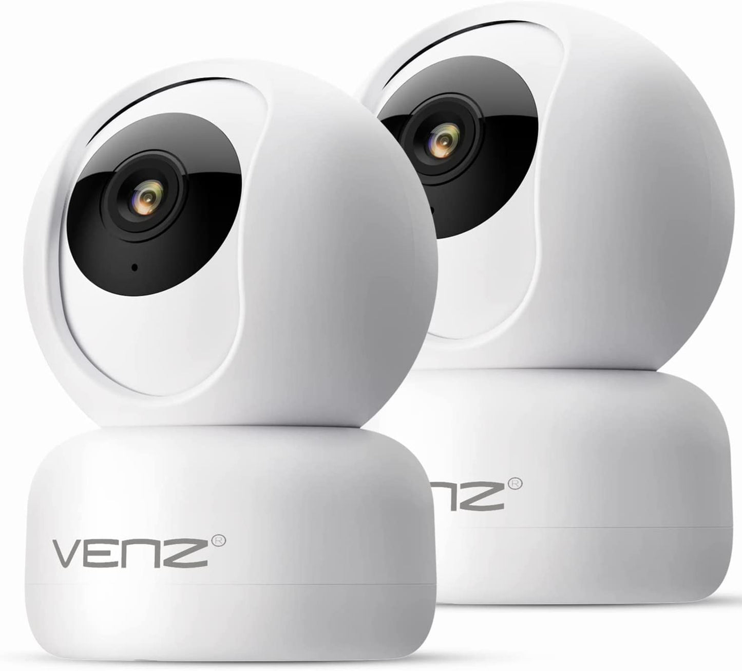 1080P Indoor Pet Camera with 360° PTZ, 2-Way Audio, Night Vision & Motion Detection - 2 Pack Home Security Solution for Dogs and Cats