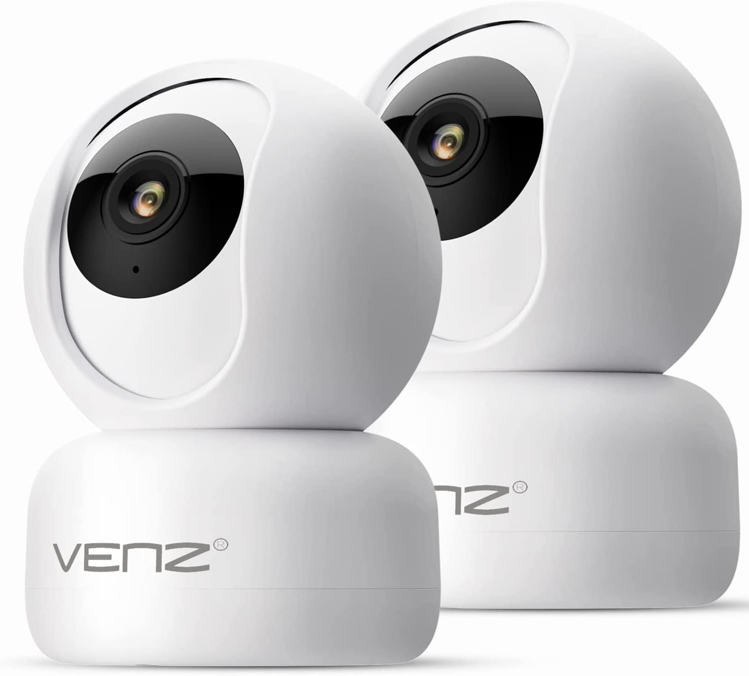 1080P Indoor Pet Camera with 360° PTZ, 2-Way Audio, Night Vision & Motion Detection - 2 Pack Home Security Solution for Dogs and Cats