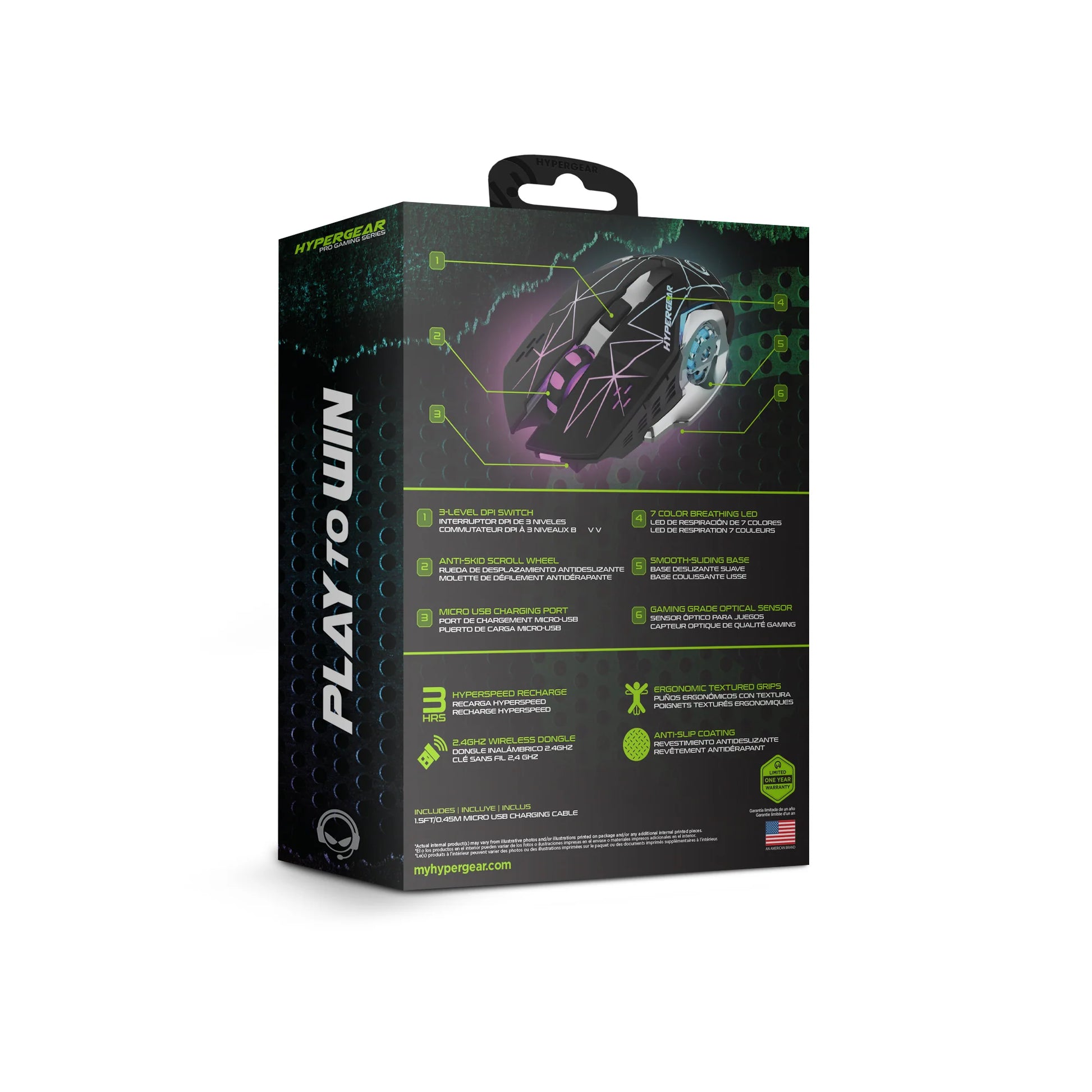 Hypergear Chromium Wireless Gaming Mouse for Extended Gaming Sessions