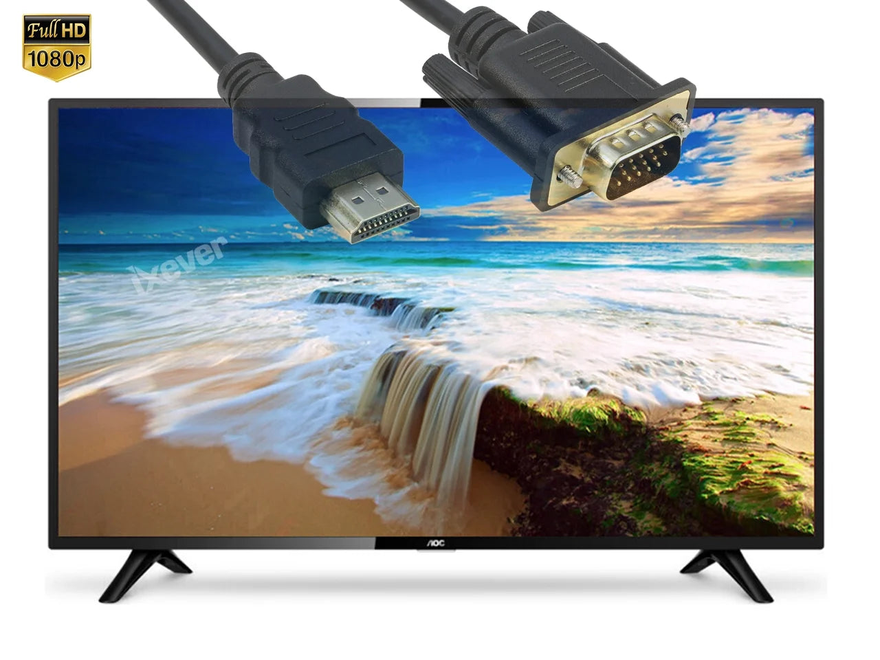 Transform Your Display with Our 6FT Gold-Plated HDMI to VGA Adapter Cable - Perfect for All Your Devices!