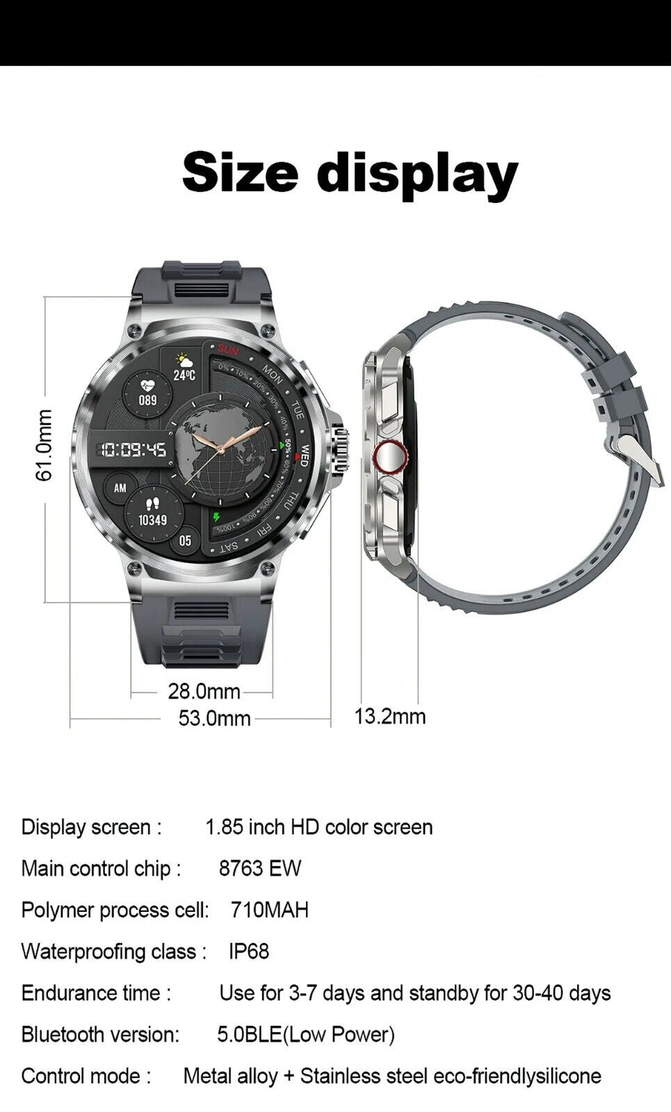 Level up your fitness game with the 1.85" Ultra HD Smartwatch! 📱💪 Stay connected with Bluetooth calls, track your health, and crush your gym goals! 🎁 Perfect gift for the active lifestyle! #Smartwatch #FitnessGoals #HealthTech