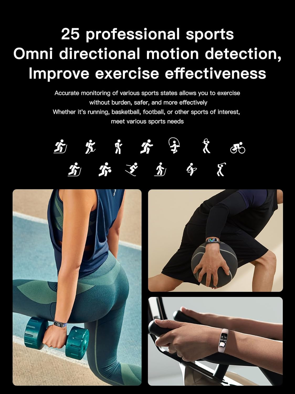 Advanced AMOLED Fitness Tracker for Men & Women - Waterproof Health Monitor with Blood Pressure, Calorie Tracking & Alarm Function for Android & iOS
