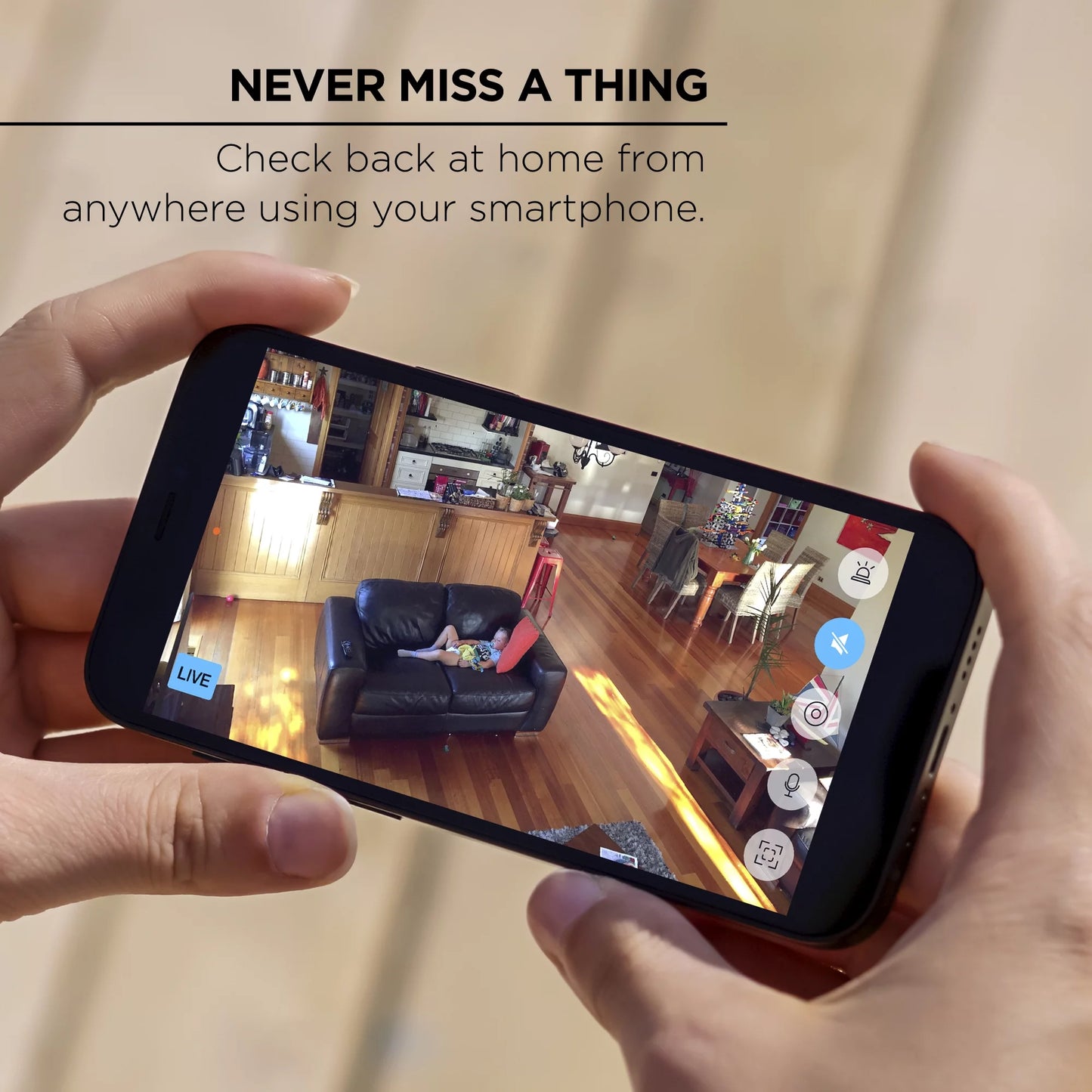 1080P Smart Indoor Camera with Voice Control - Seamless 2.4 GHz Wi-Fi Connectivity