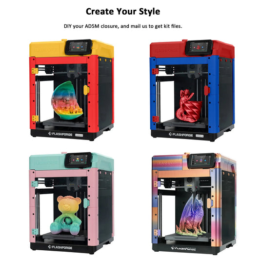 High-Speed Adventurer 5M 3D Printer - 600mm/s, Compact 8.7" Cube, Sleek Black Design