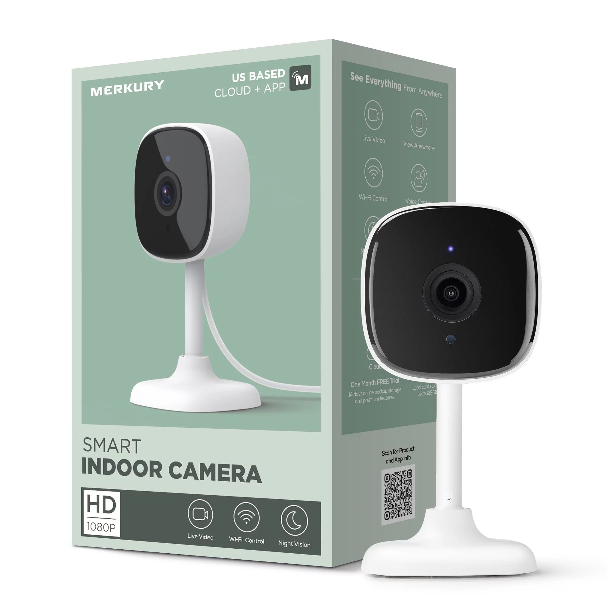 1080P Smart Indoor Camera with Voice Control - Seamless 2.4 GHz Wi-Fi Connectivity