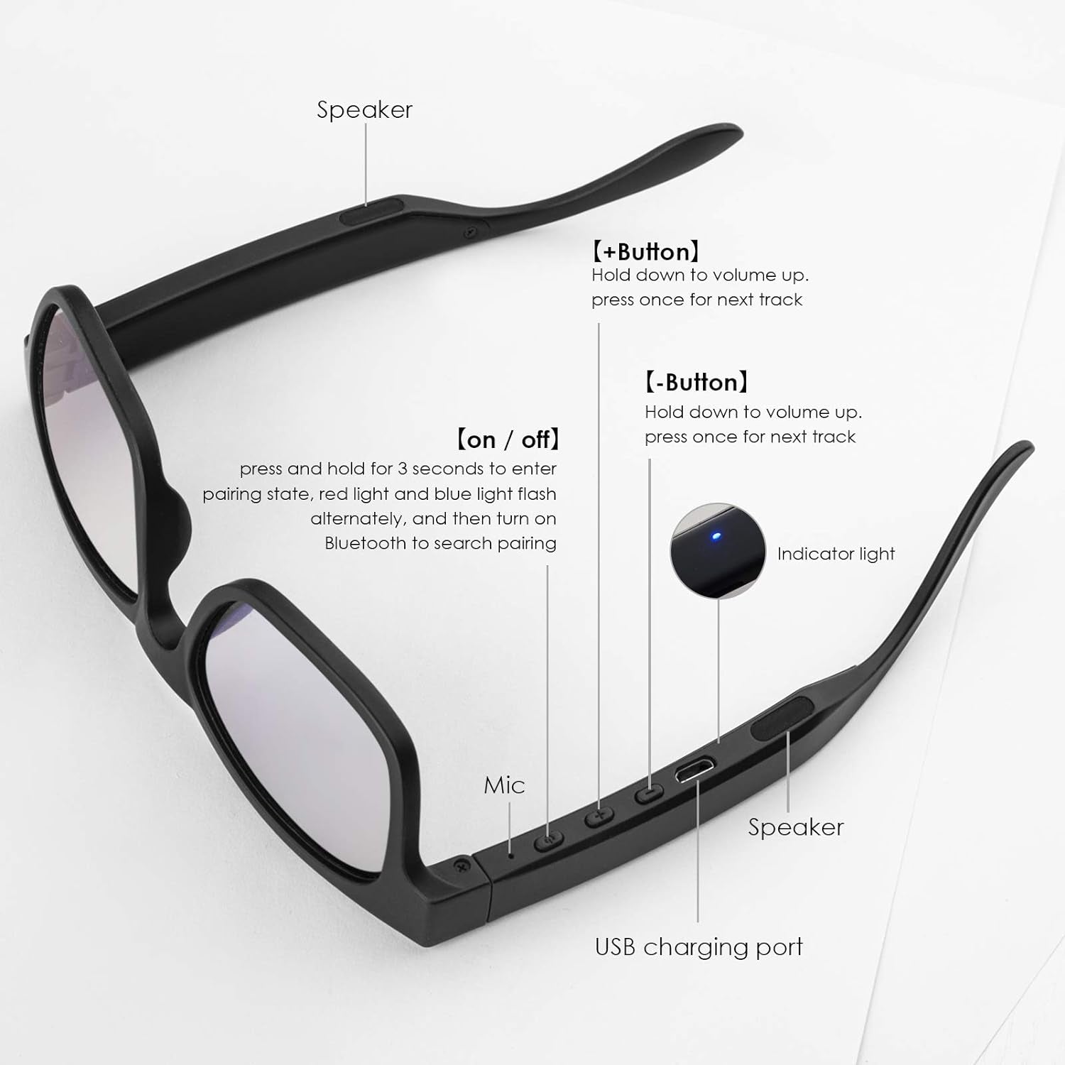 Revolutionary Smart Audio Glasses - Wireless Bluetooth Polarized Sunglasses with IPX4 Waterproof Protection